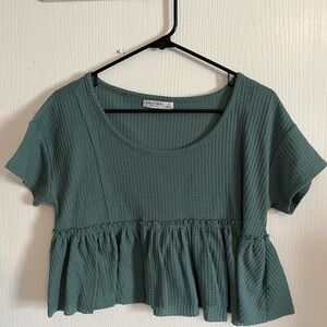 Arizona Jean Company Women's Green Peplum Top